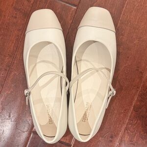 Cushionaire Women's Cream Mary Jane Flats